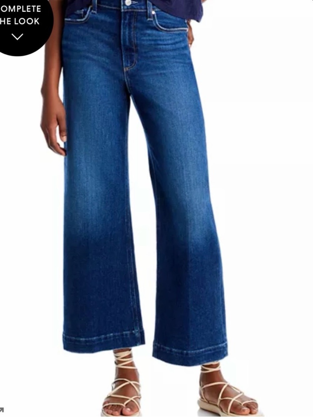 PAIGE Anessa Cropped Utility High-Rise Wide-Leg Jeans Size 33